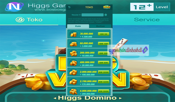 Beli Chip Higgs Domino 5000 Dengan Pulsa via Bosbosgames com