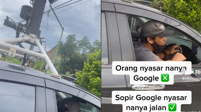 Video viral tentang mobil perekam Google Maps nyasar.