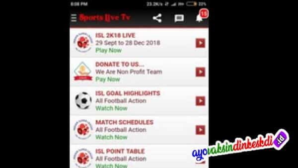 Link Download Sports Live TV Apk Versi Terbaru