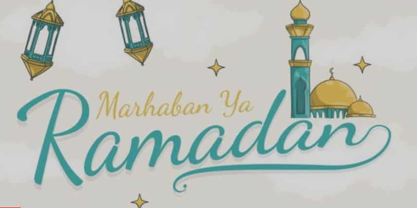 Poster atau gambar Marhaban Ya Ramadhan untuk keluarga