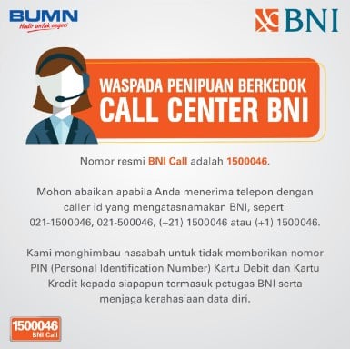 Tugas Call Center Bank BNI