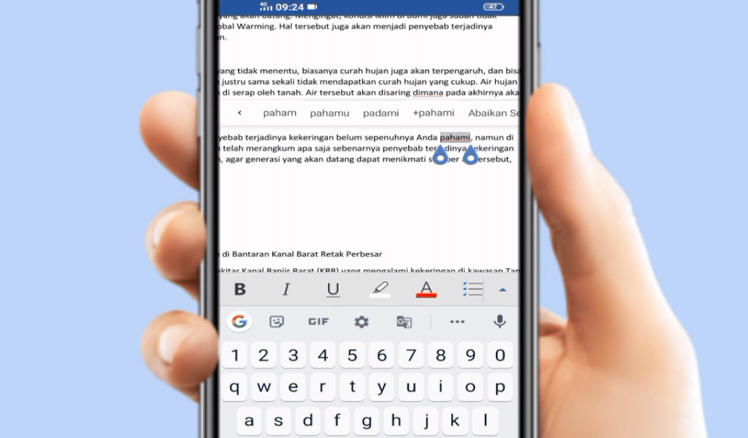 Cara Menghilangkan Garis Merah Di Word Android