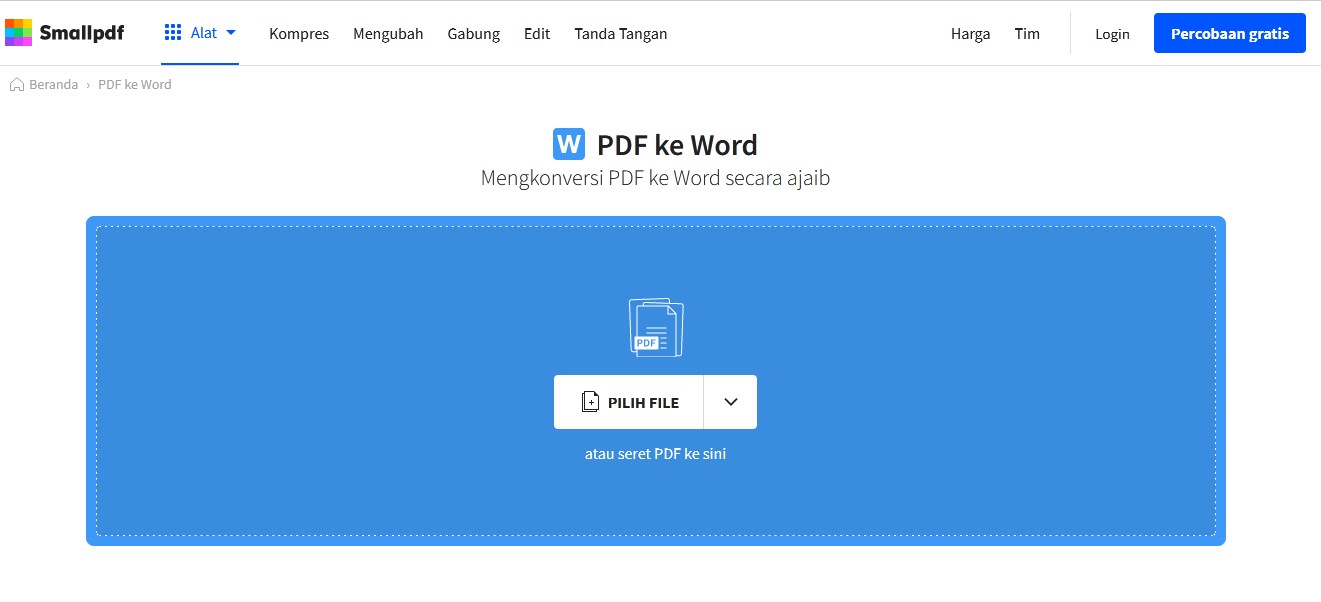 Cara Mengubah PDF Ke Word Online Melalui Situs Small PDF